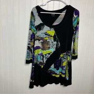 Eva Varro Top Medium Abstract Art To Wear Wearable Art Colorful Asymmetrical